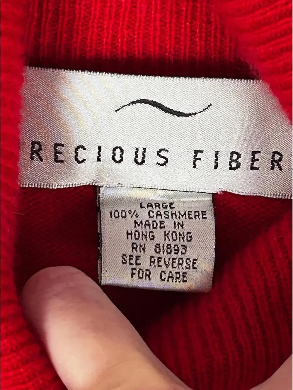 Precious Fiber 100% Cashmere Turtleneck Sweater Red Women’s Large